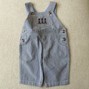 Boys NWT Thomas Brown striped overalls 3-6 months